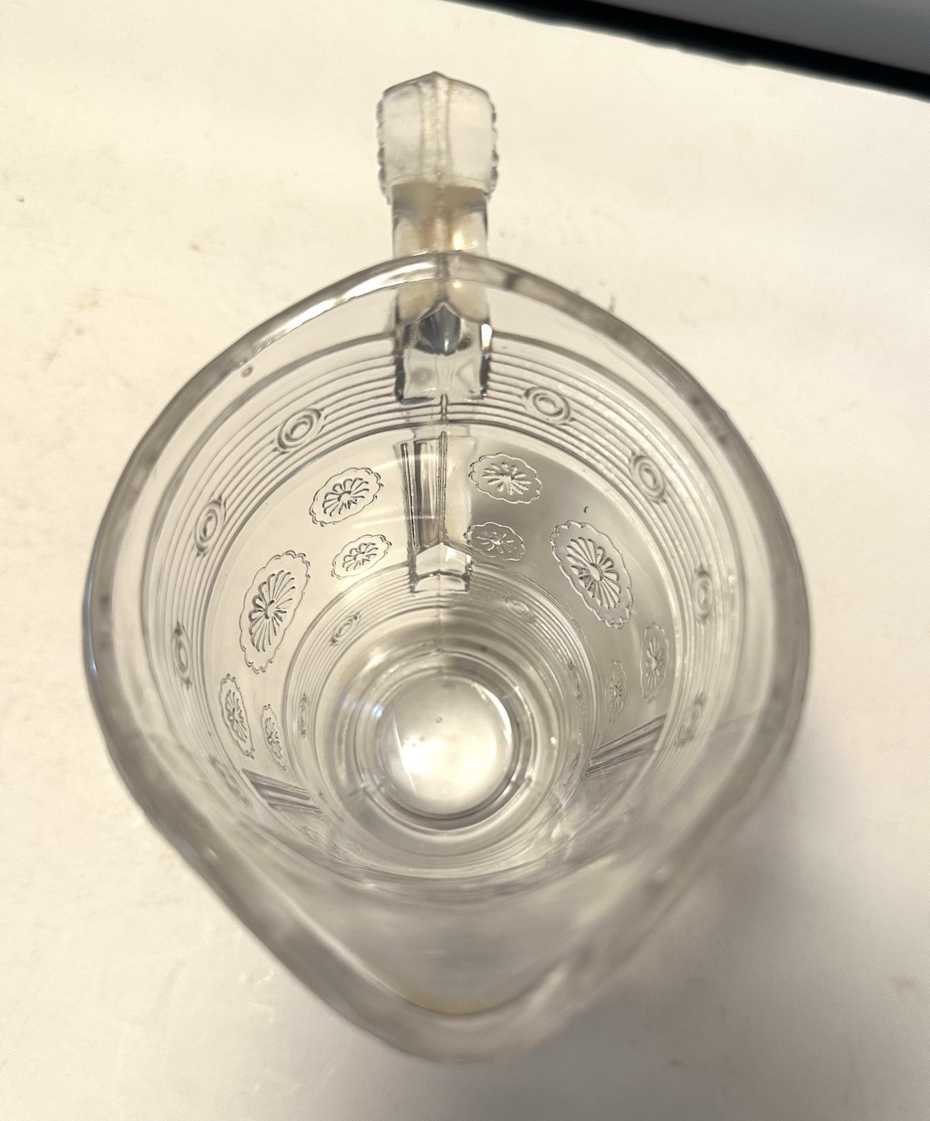 EAPG Bryce Bros, Glass Rosette Magic Pattern Creamer 1880s – 1890s