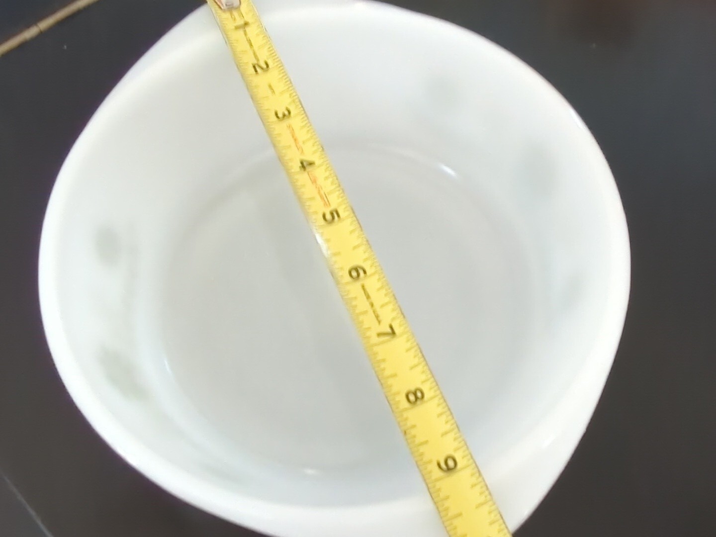 vintage GLASBAKE #J514 2-QUART ROUND CASSEROLE Green Primrose Dream 9″ diameter