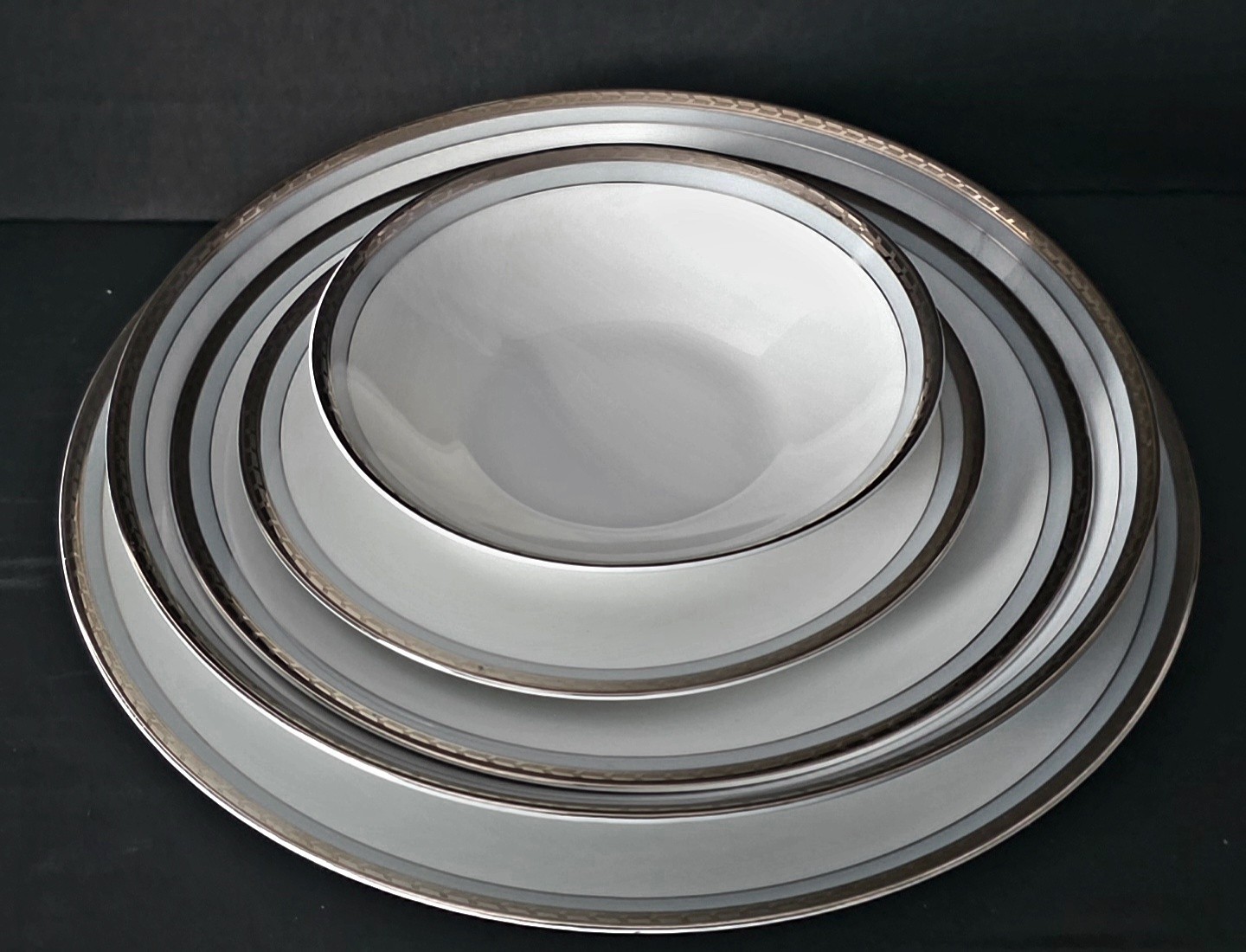Rosenthal Bettina (3289) Dinnerware Pieces (You Pick) White/Blue & Platinum Band