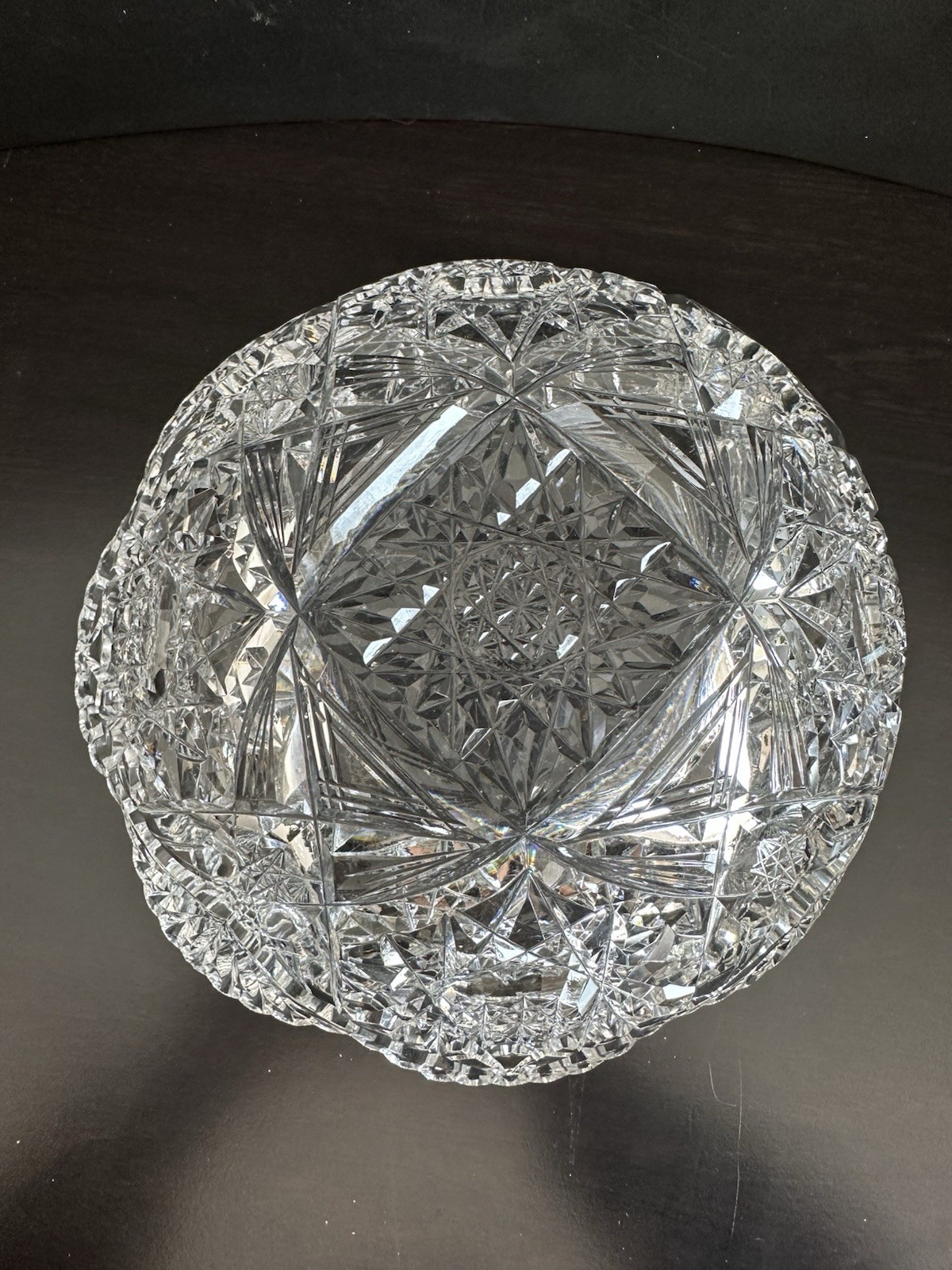 VTG American Brilliant Period (ABP) Cut Lead Crystal Glass w/Sawtooth Rim Bowl