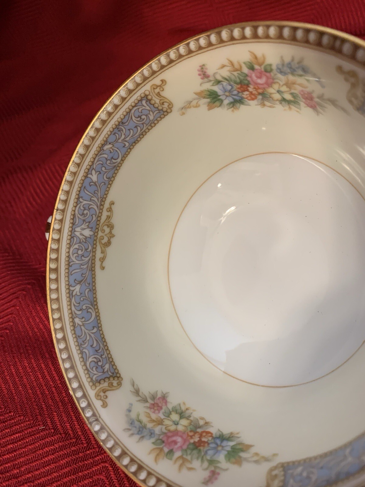 Noritake Troyon Cream Soup Bowls in Bone China Floral w/Gold Trim Quantity Avail