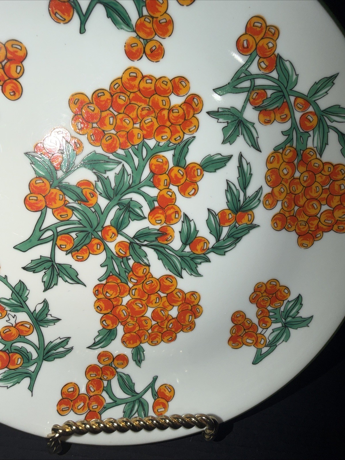 Berry Patch Plate Orange Berries Korea Floral Serving Plate