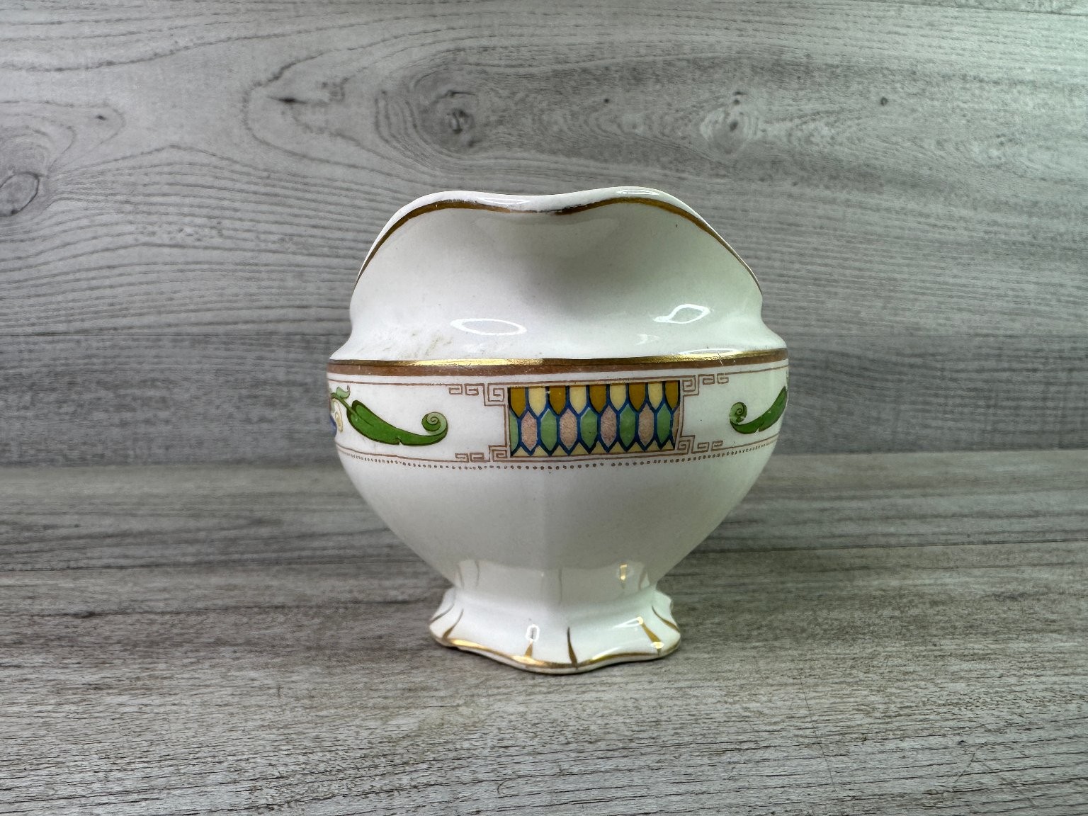 W.H. Grindley & Co Victory Creamer Pitcher Floral Gold Trim England
