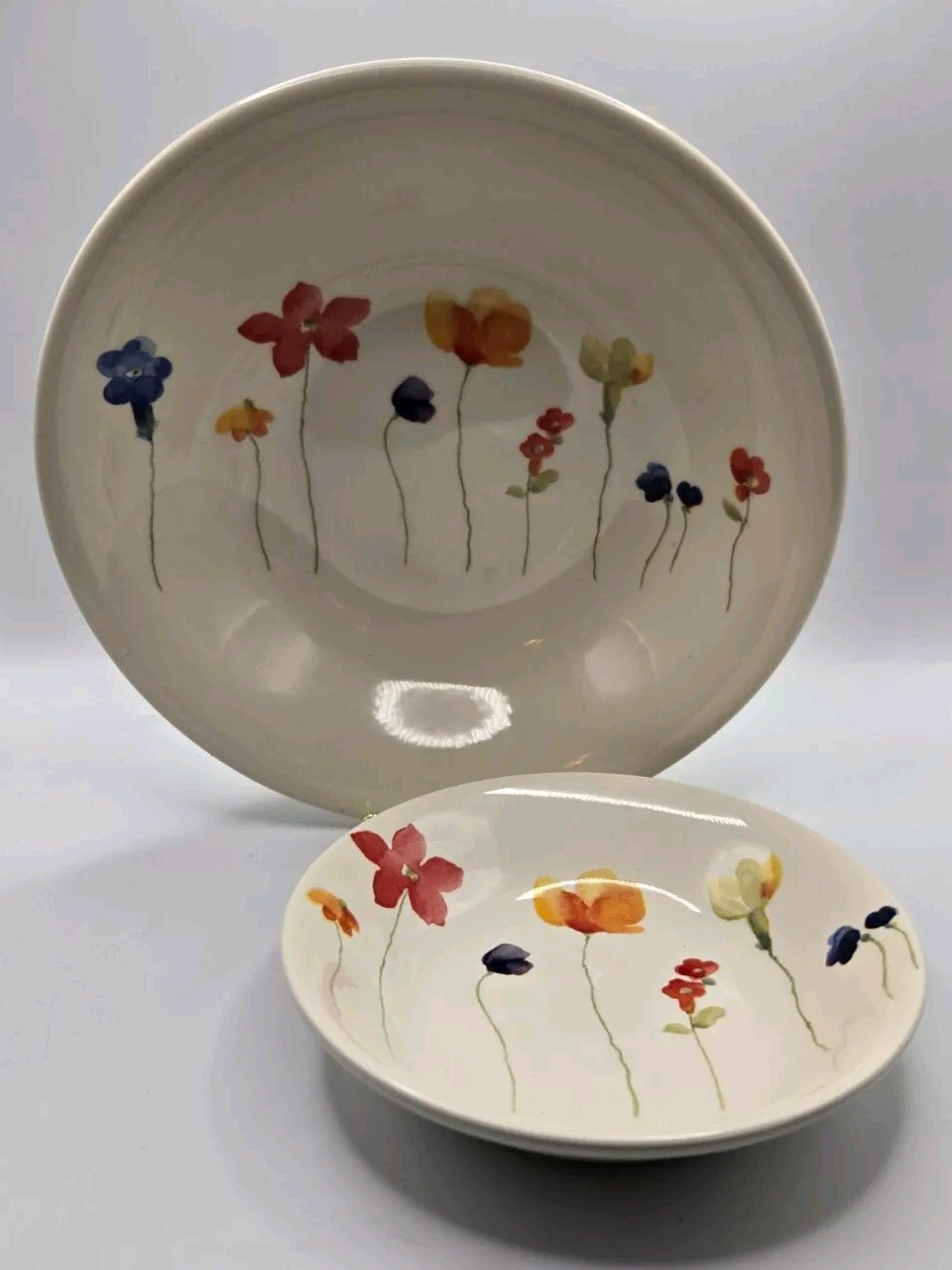 ROYAL STAFFORD Burslem S/2 Serving Bowls Heart of the Potteries England Flowers