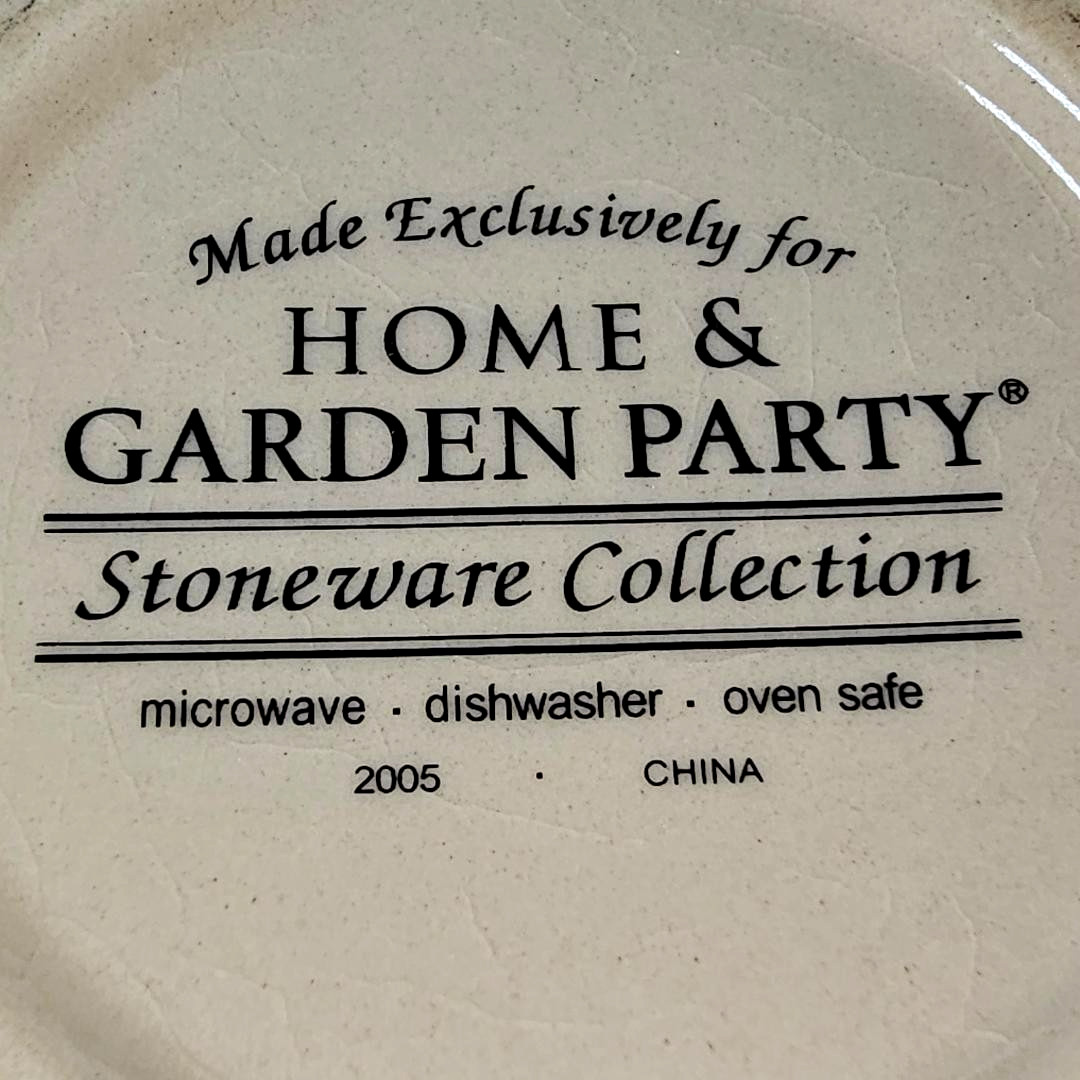 4 pc Set VTG Home & Garden Party Cereal Soup Bowls Lot Stoneware Country Fruit