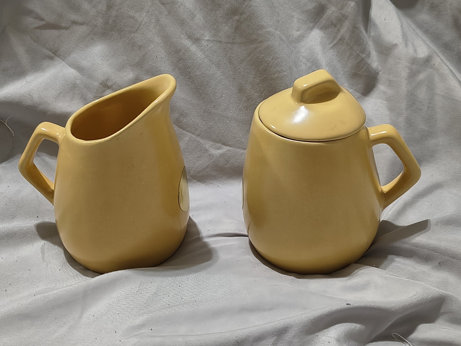 La Solana Mustard Yellow Cream Sugar Bowl Ware Solanaware Mid Century Modern