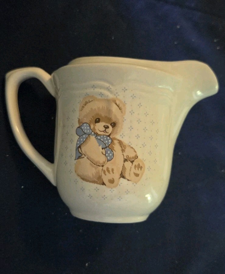 Vtg Tienshan Stoneware Country Bear 3.6″ Creamer Pitcher Teddy Bear Cottage Core