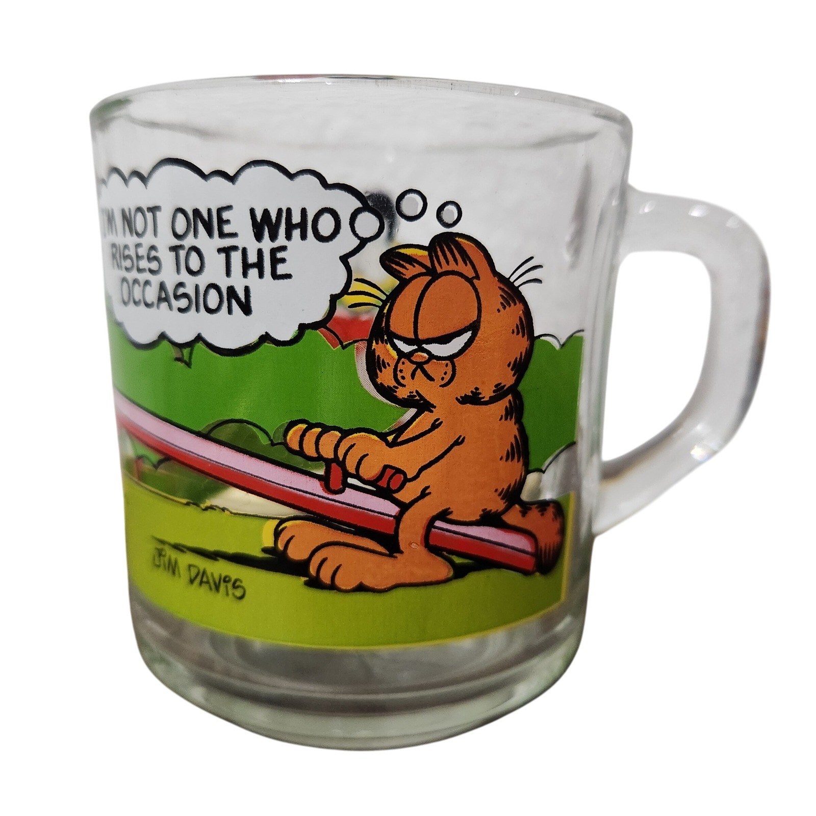 Vintage 1980’s Garfield Clear Glass Coffee Mug Funny