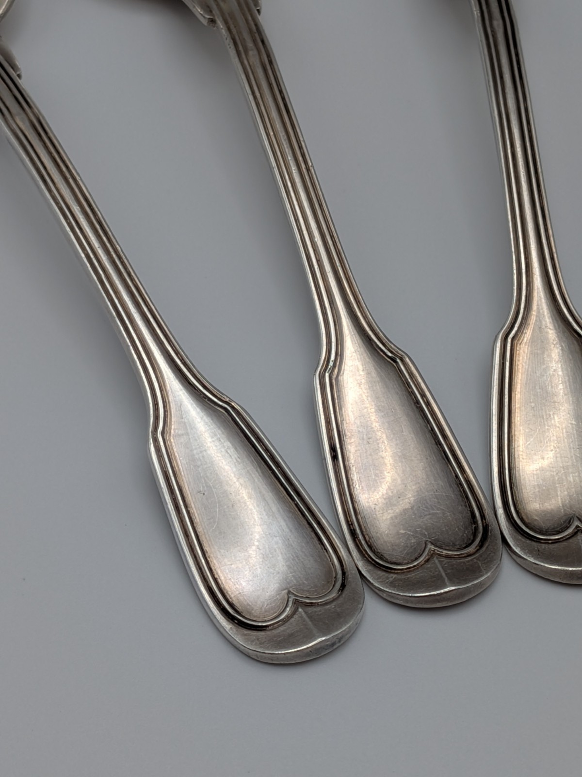 5 Christofle Chinon Pattern Silverplated Teaspoons Dessert Coffee 5 1/2 Inches