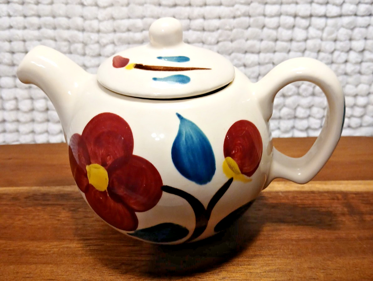 Puritan Pottery “Mountain Rose” 1 cup Colorful Ceramic Tea Pot