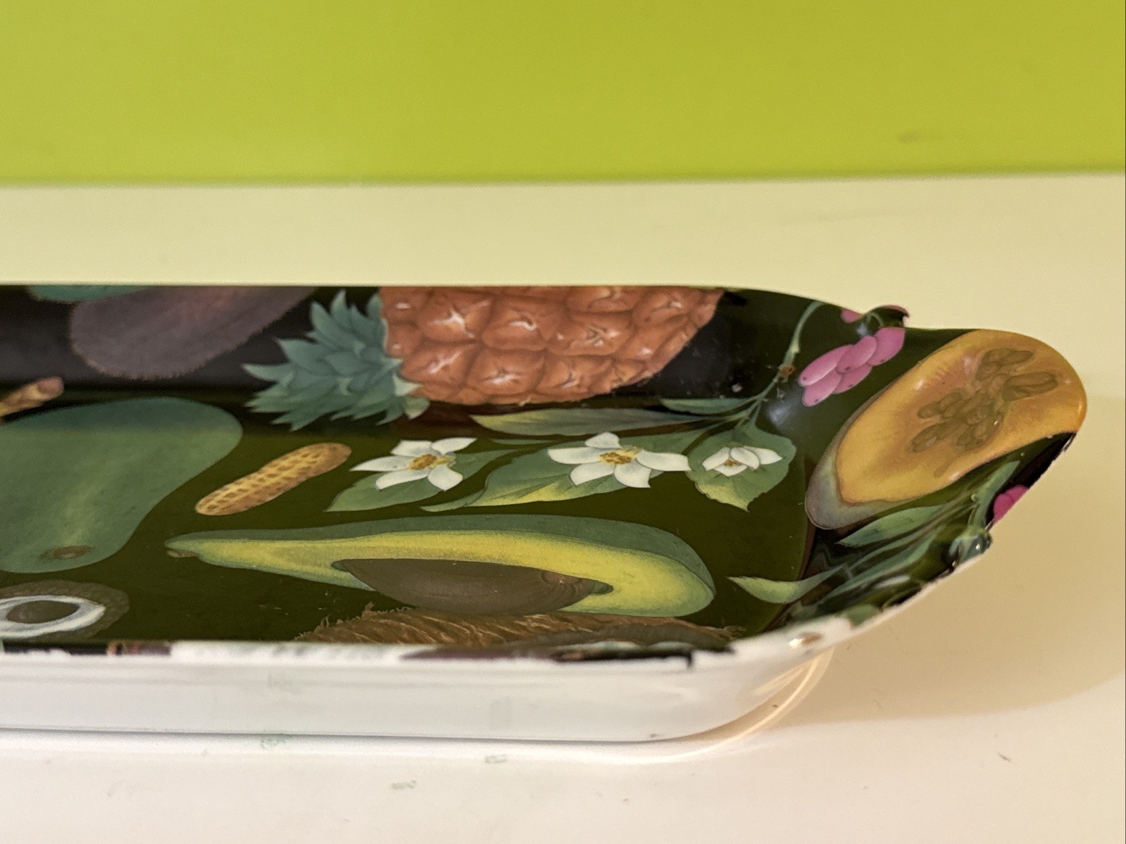 Rare Vintage Philippe Deshoulieres Limoges Tropical Fruits Porcelain Tray 16”