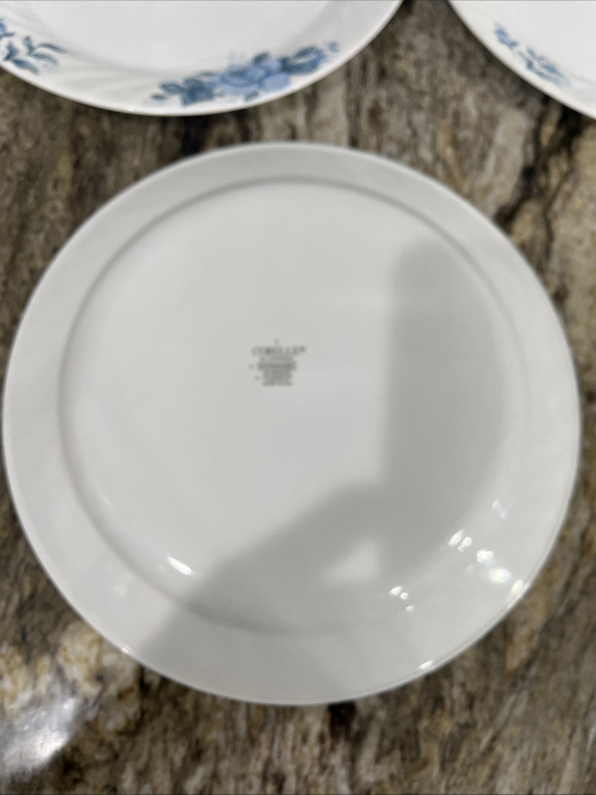 Vintage 5 Corelle Corning Blue Velvet Rose Vitrelle Dinner Plates 10 1/4″ 🇺🇸
