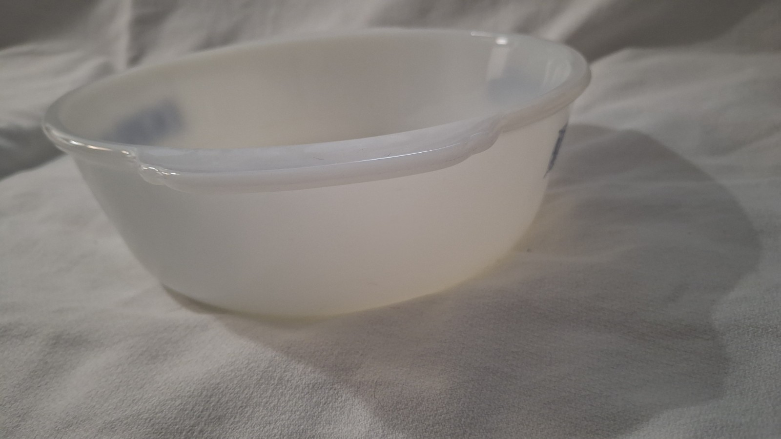 Vintage Glasbake Milk Glass Casserole Dish 1.5 Quart No Lid Currier & Ives