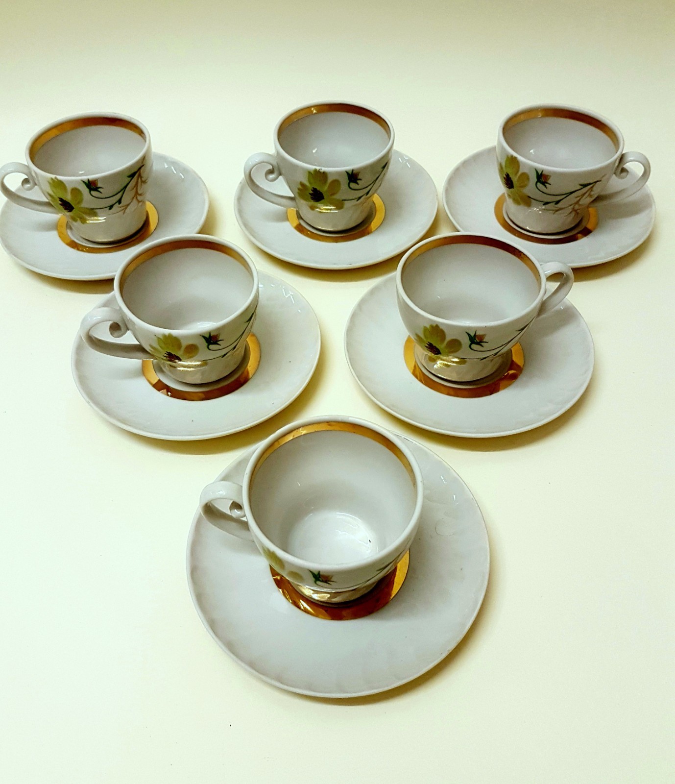 Rare coffee set for 6 prs /Dorbush- Belarus / USSR