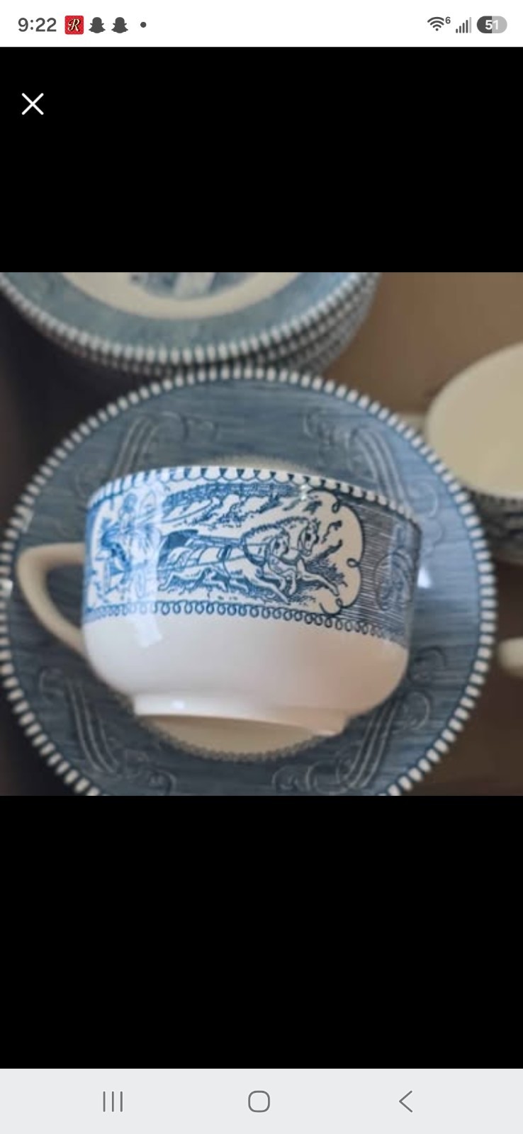 Set Of 13 Coffe Cups W/ Saucer, Iconic Blue And White
