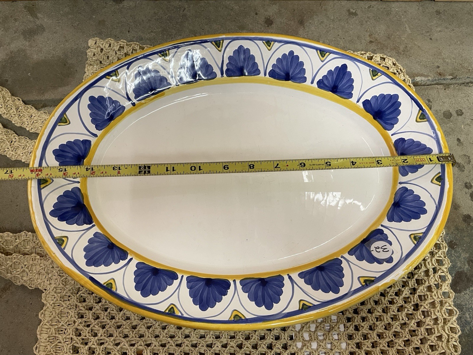 Ceramica Italy Large Oval Serving Platter/ Tray Party
