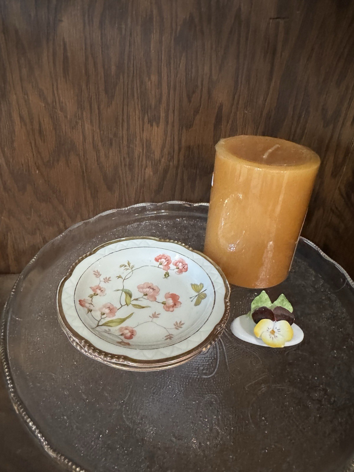 Two Mitterteich Bavaria Porcelain Dish with Floral Design Gold Trim Vintage