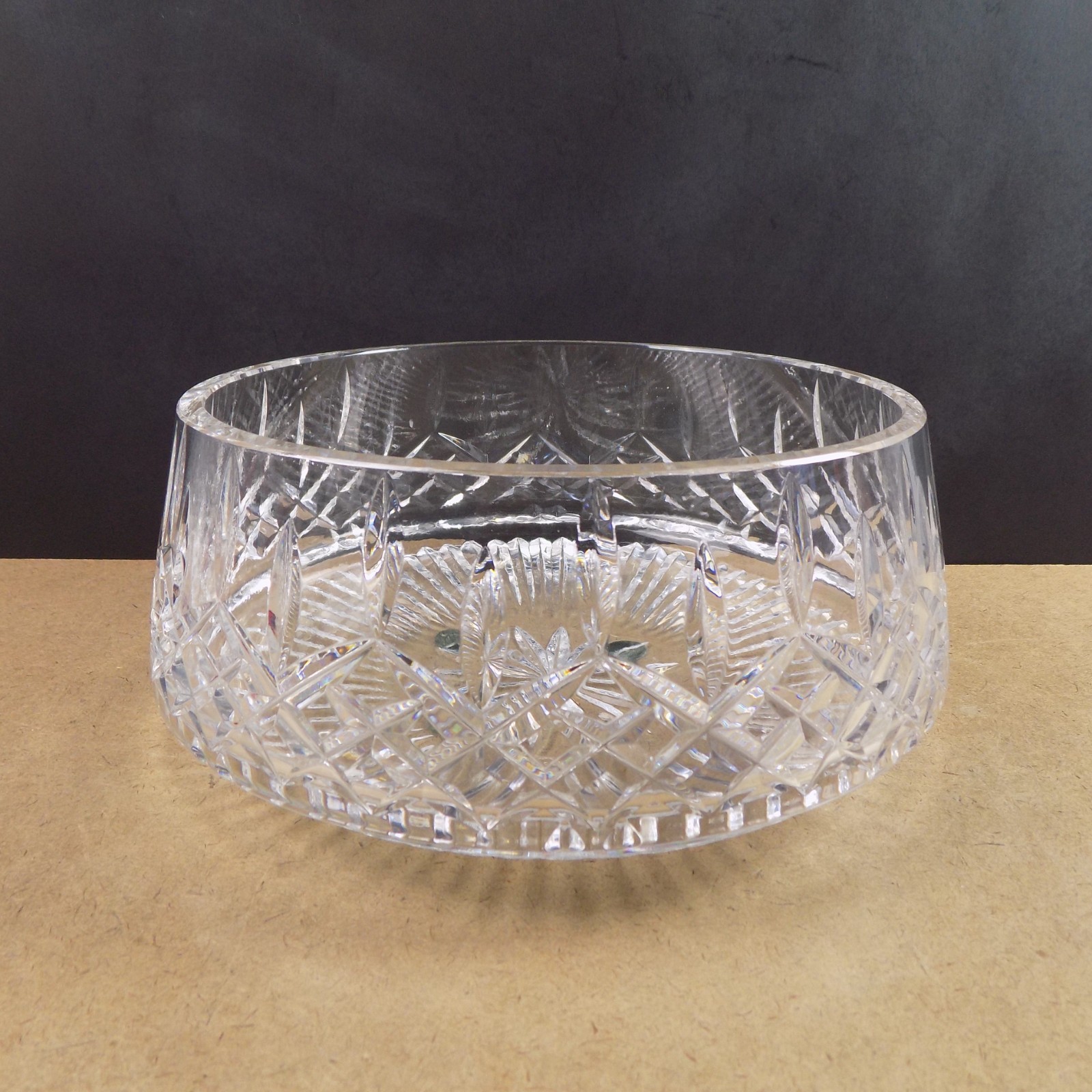 Waterford Lismore Crystal Round Bowl Roly Poly Shape 9.5″x4.25″ VGC