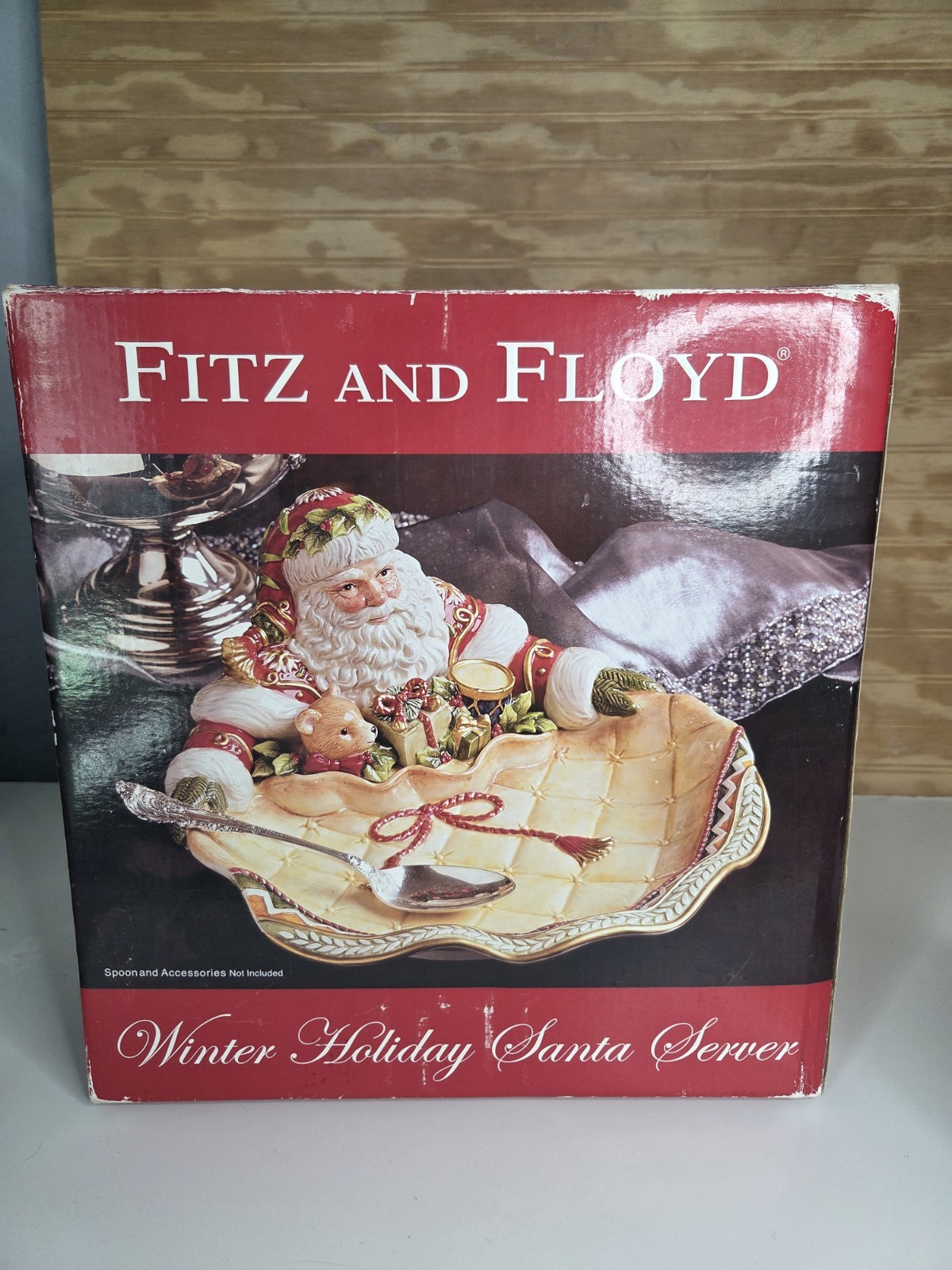 Fitz And Floyd Holiday Home Santa Server Serving Bowl Platter Vintage XLarge