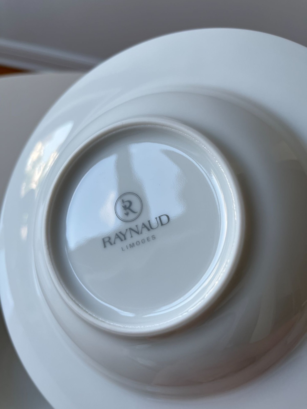 Set of 4 Raynaud Limoges Menton Collection White Rim Plate Deep Soup Pasta NEW