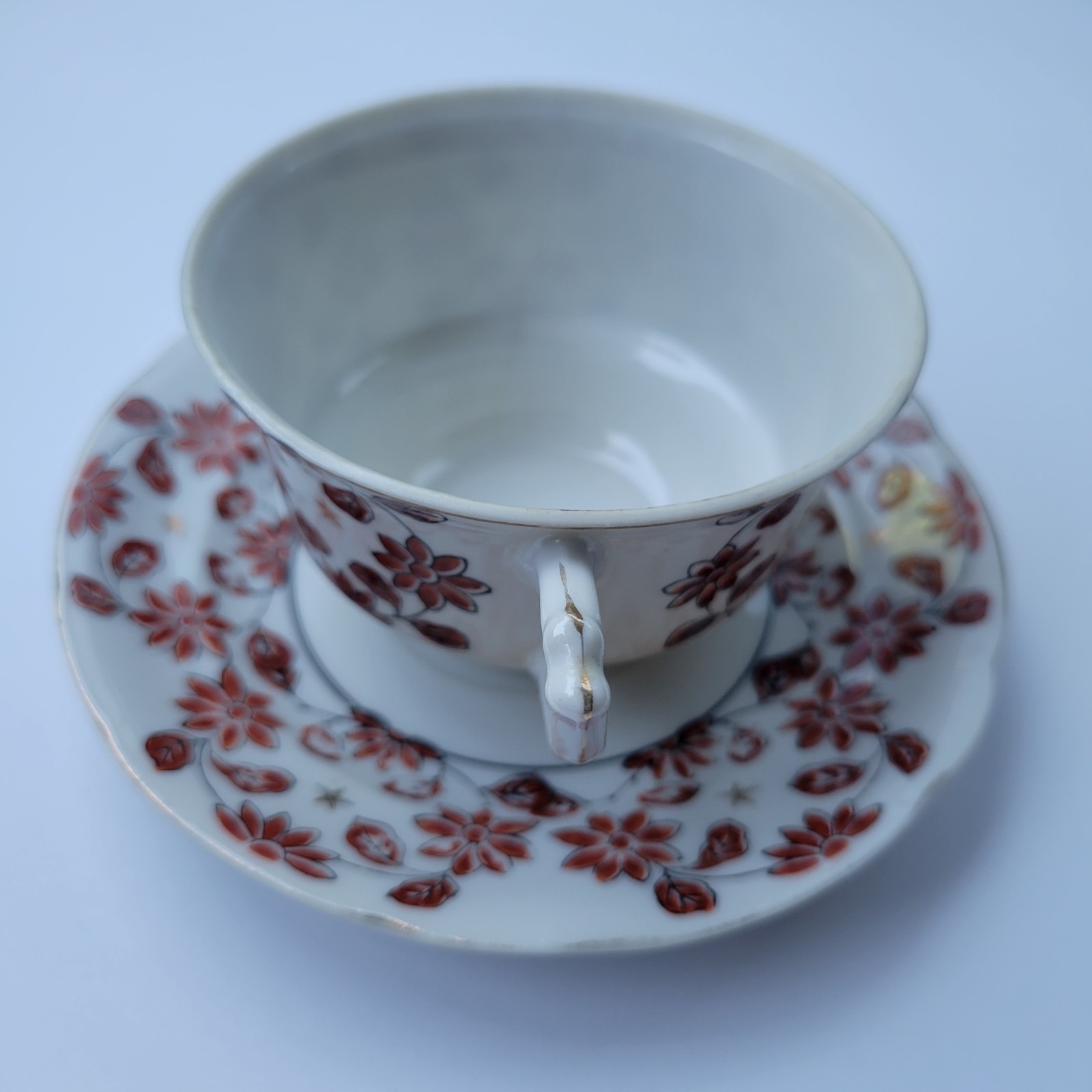 Vintage Porcelain Hadson Chinaware Made In Occupied Japan Teacup & Saucer Floral