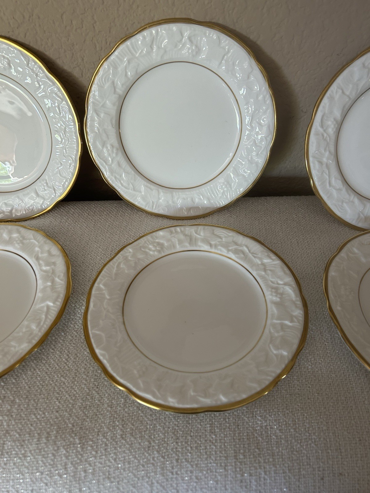 Set of 6 Royal Stafford ‘Old English Oak Gold’ 6-1/2” Bread Plates-#764261