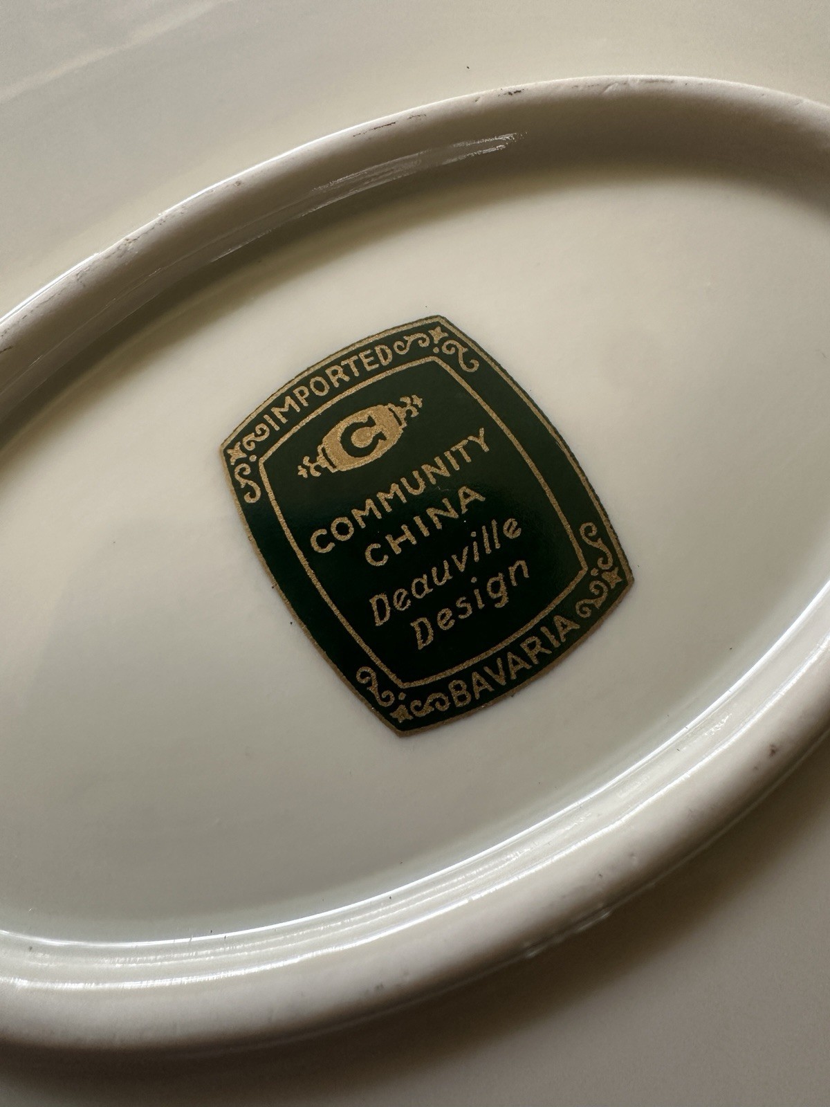 Community Deauville Platter Set 15.5” & 12” Bavaria Platinum-Art Deco