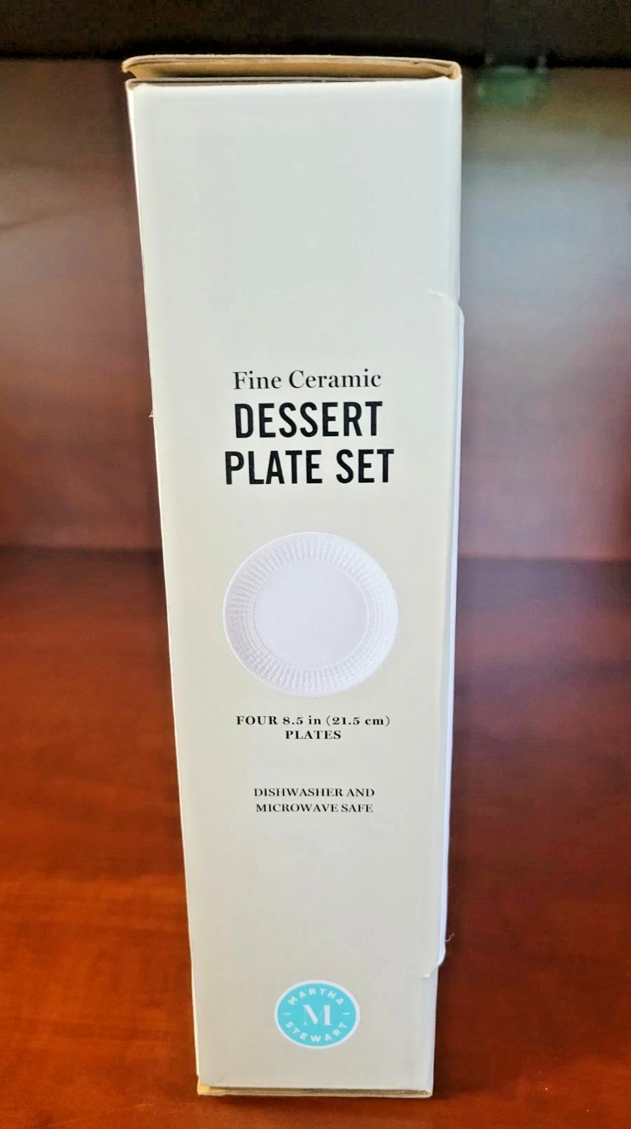 NEW! MARTHA STEWART Basket Weave Set/4 Ceramic Dessert/Salad Charcuterie Plates!
