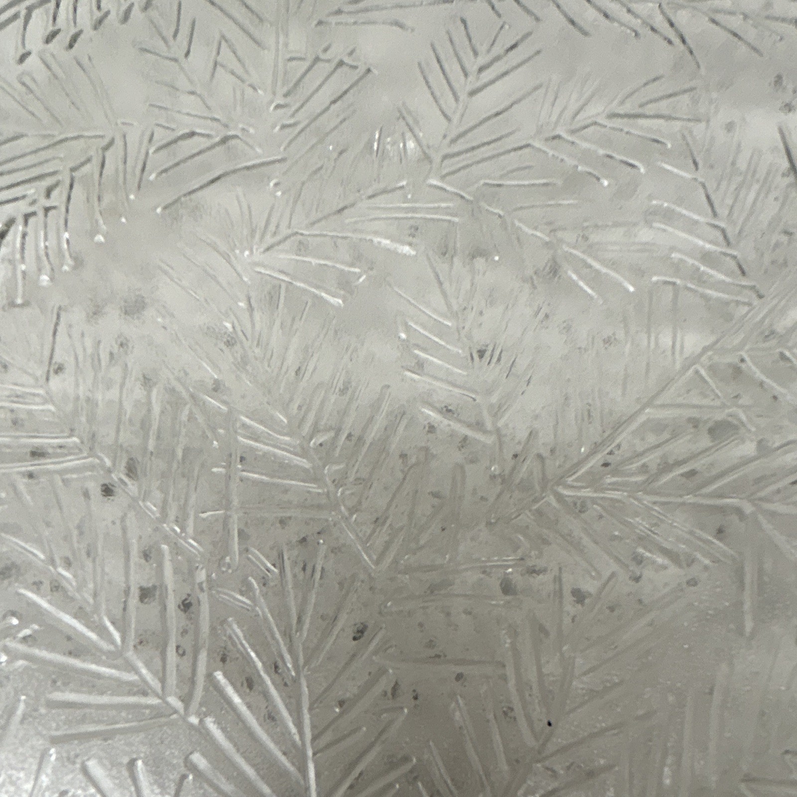 Clear Pressed Glass Round Fern Pattern Platter Decorative Botanical