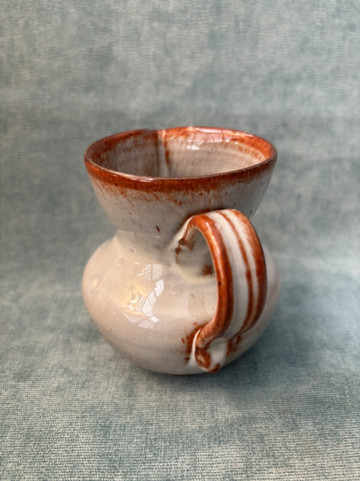 Seagrove Pottery Pitcher – Cole Pottery – Signed – Red Eye Gravy Glaze – 3.5 in