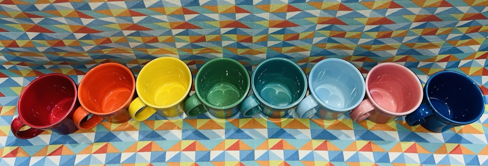 NEW bright set of 8 FIESTA TAPERED MUGS 15 oz FIESTAWARE Free Shipping