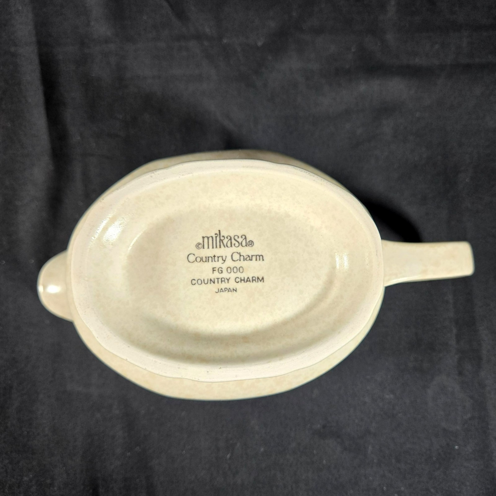 Mikasa Country Charm FG000 Serving Set Beige Brown Trim 8″ Japan Vintage Ceramic