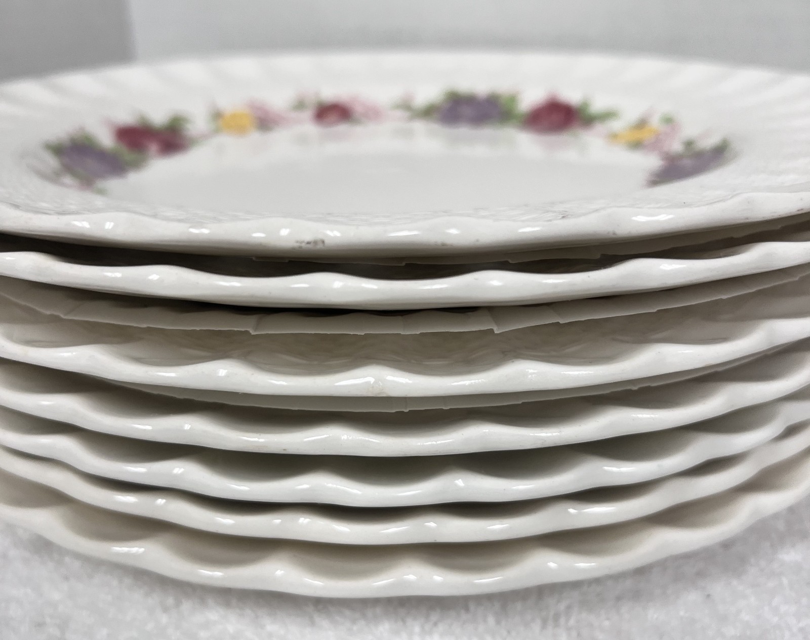 OLD Copeland Spode Rose Briar Basket Weave Rim