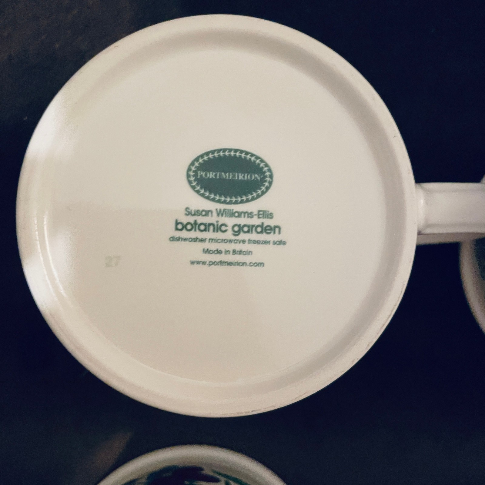Portmeirion Botanic Garden Set of 4 tea coffee cups, Drum Bottoms – England