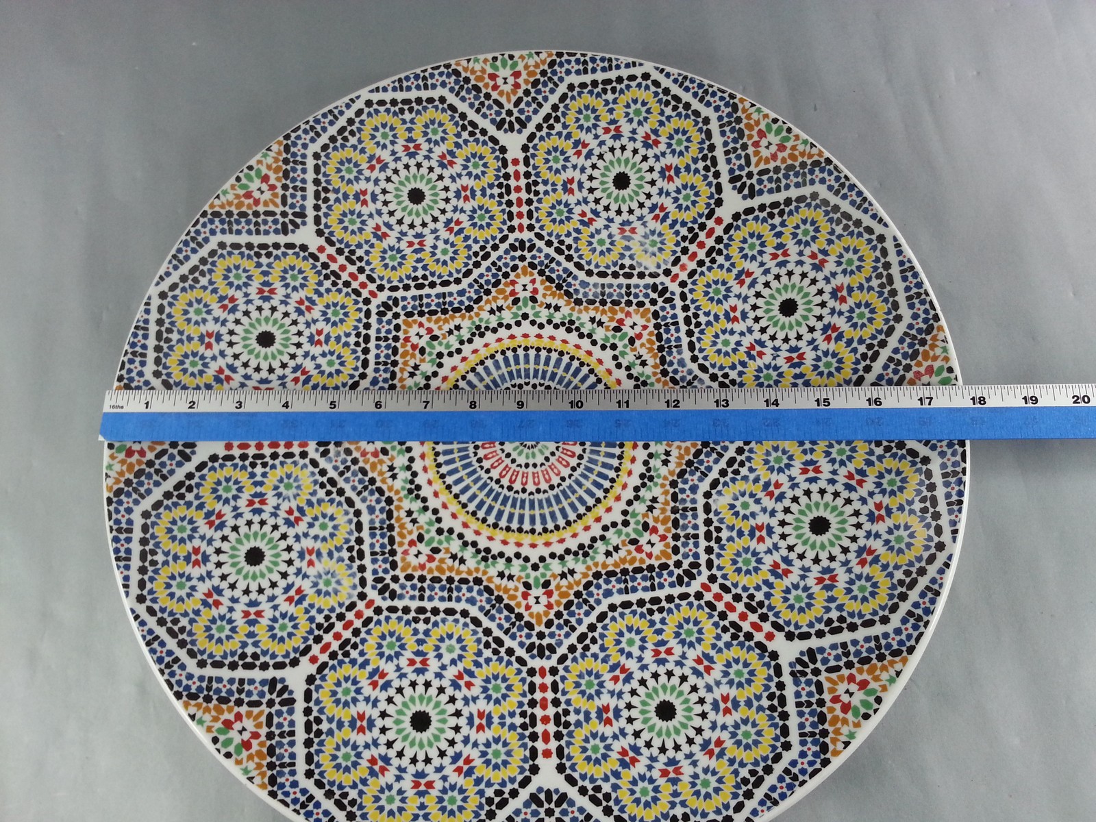COMCEMA Moroccan Fes Ceramic Centerpiece Serving Platter Charger Bowl Zellige