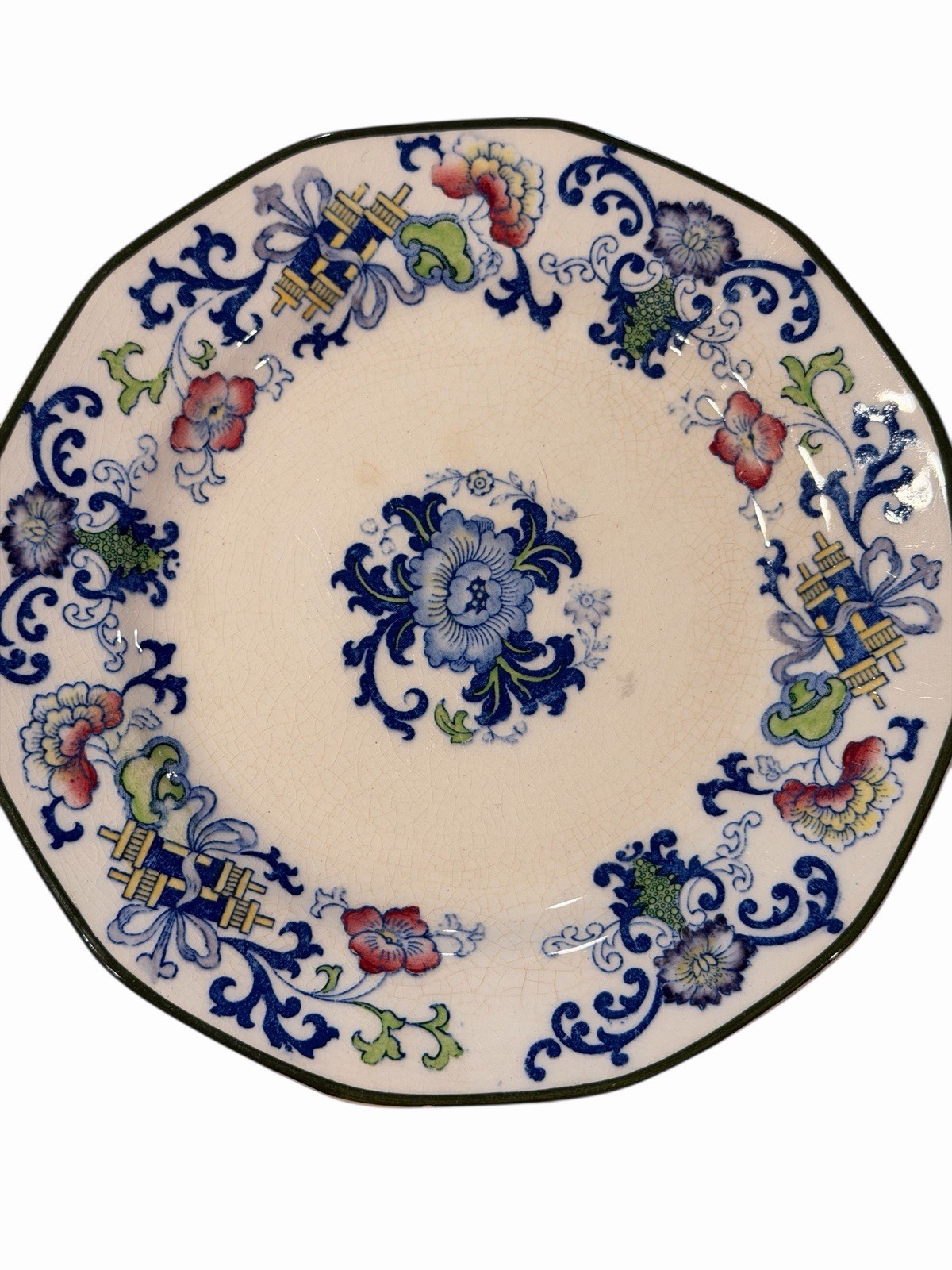 Royal Doulton Plates Antique 1913 Polychrome NANKIN 9 5/8” set of 3 Tea Plates