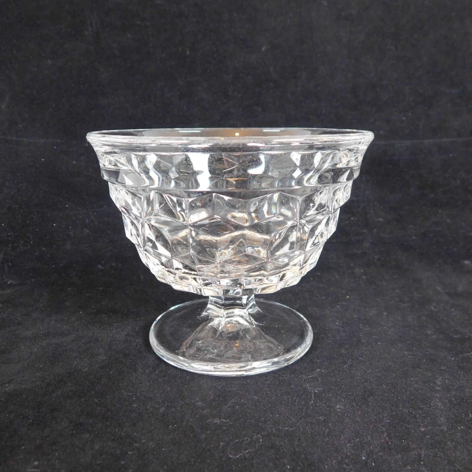 Set of 2 Fostoria American Clear Footed Sundae Cups 3 1/8 in tall Fruit Dessert
