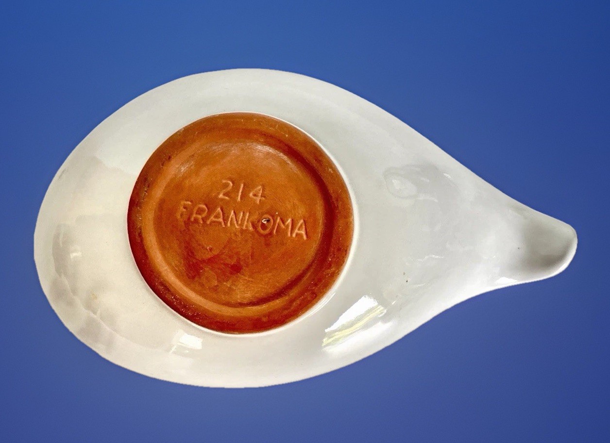Vintage White Francoma Asymmetrical Freeform Bowl #214, 11-1/2″ Long