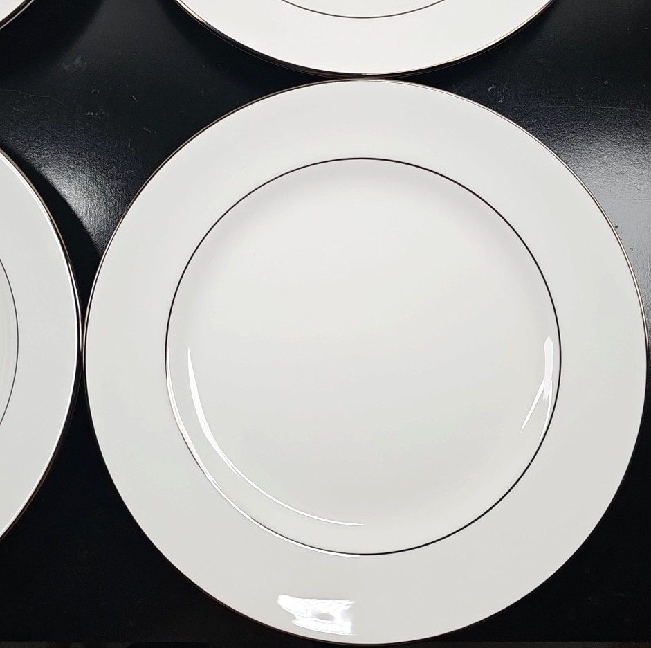 4 Lenox Continental Dining Platinum Dinner Plates Set Elegant Serving Dishes Lot