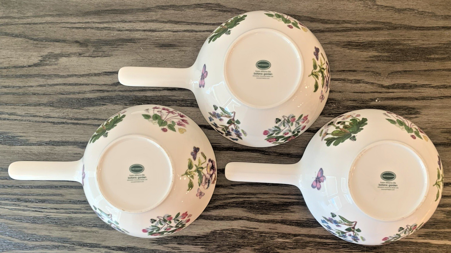 (3)Portmeirion BOTANIC🌺Garden FORGET-ME-NOT Bowls w/Handle SUSAN WILLIAMS-ELLIS