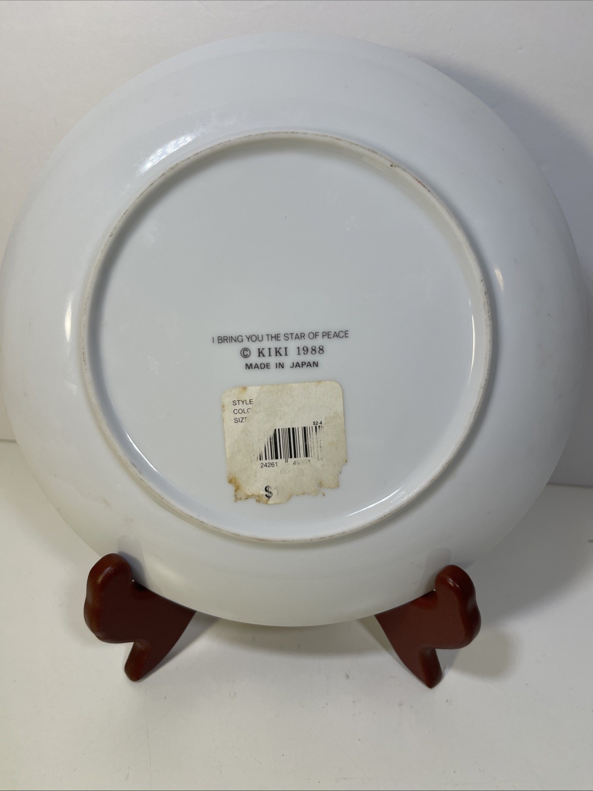 COLLECTIBLE PLATE I Bring You The Star Of Peace KIKI 1988 Japan 1988