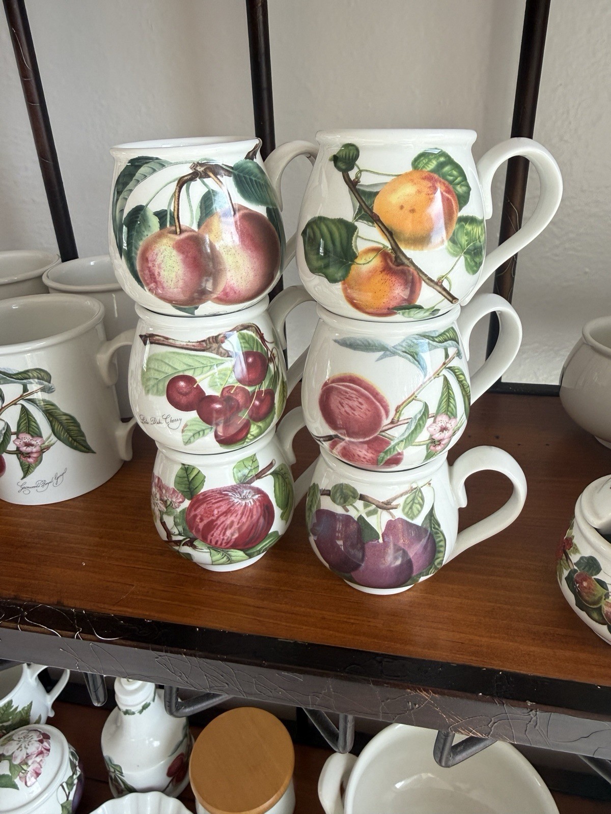 Gorgeous Set of Six Portmeirion Pomona Mocha Cups FREE SHIPPING