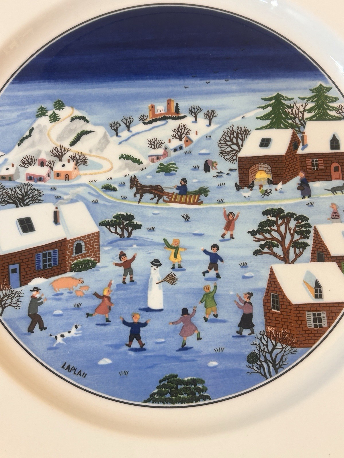 Pristine Villeroy & Boch Naif Christmas Dinner Plate 10 5/8” Gerard Laplau