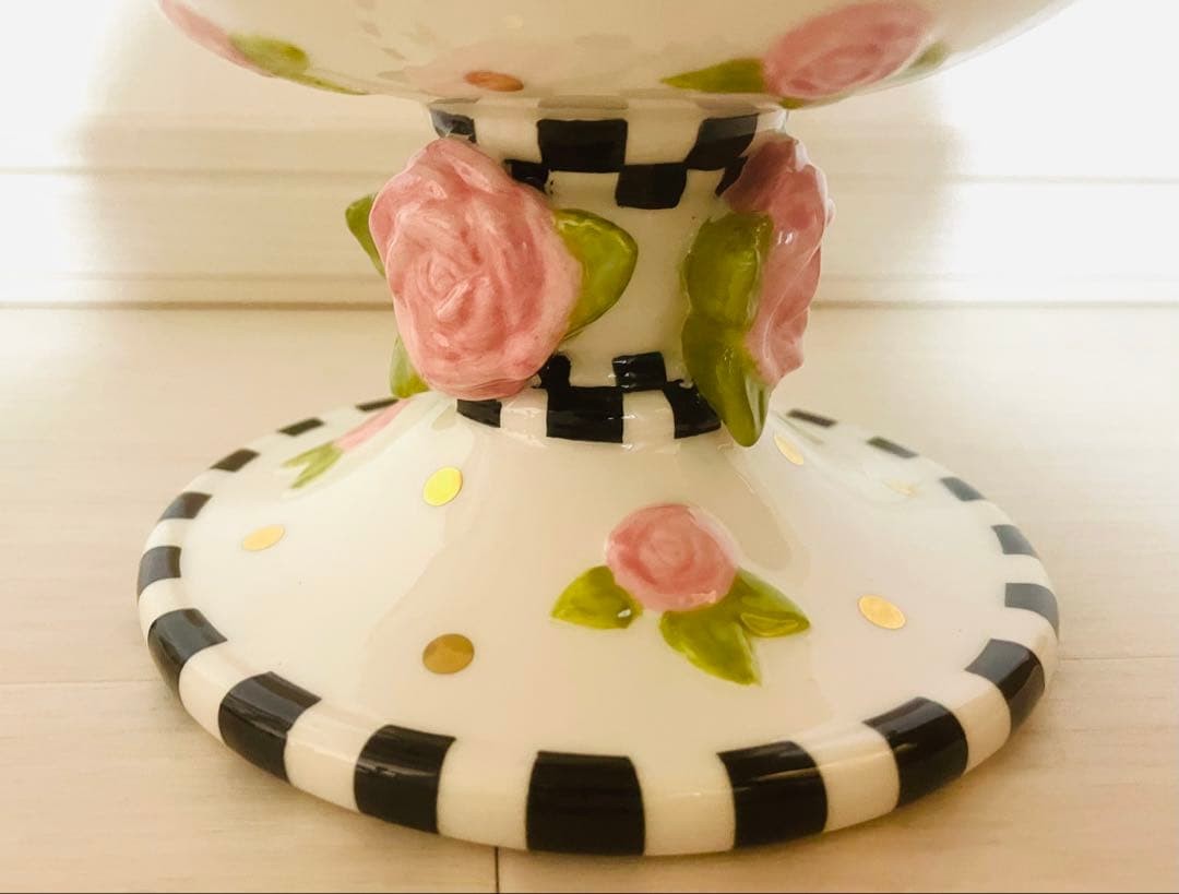 McKenzie-Childs Rose Pattern Compote