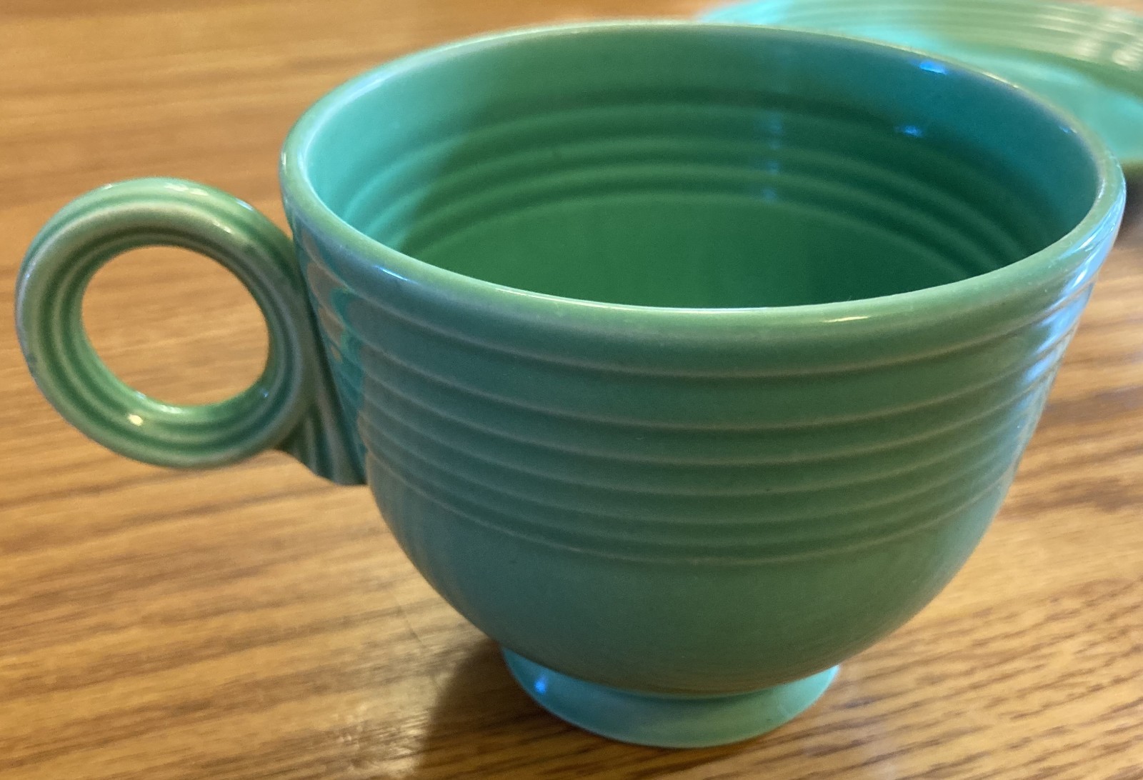 Vintage Fiestaware – Cup and saucer set in original green (exc.) (1936-1969)