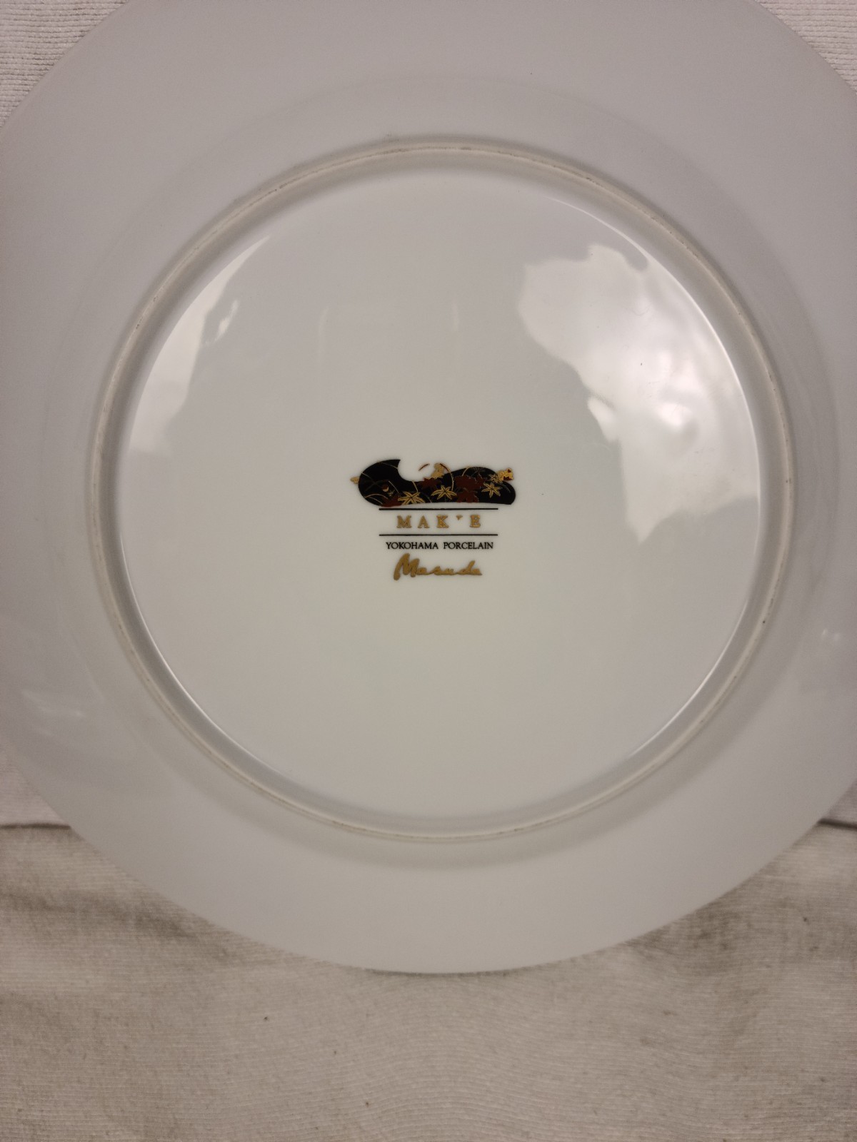 Masuda Yokohama Porcelain Gold Laquer 12″ Plate Samurai