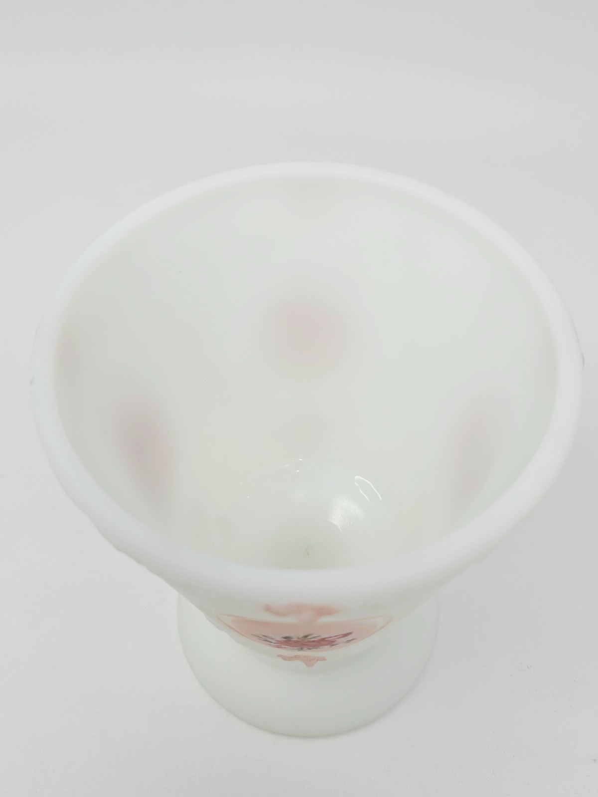 FENTON White Satin Pink Roses Painted Lidded Candy Dish 8.25″ Vintage