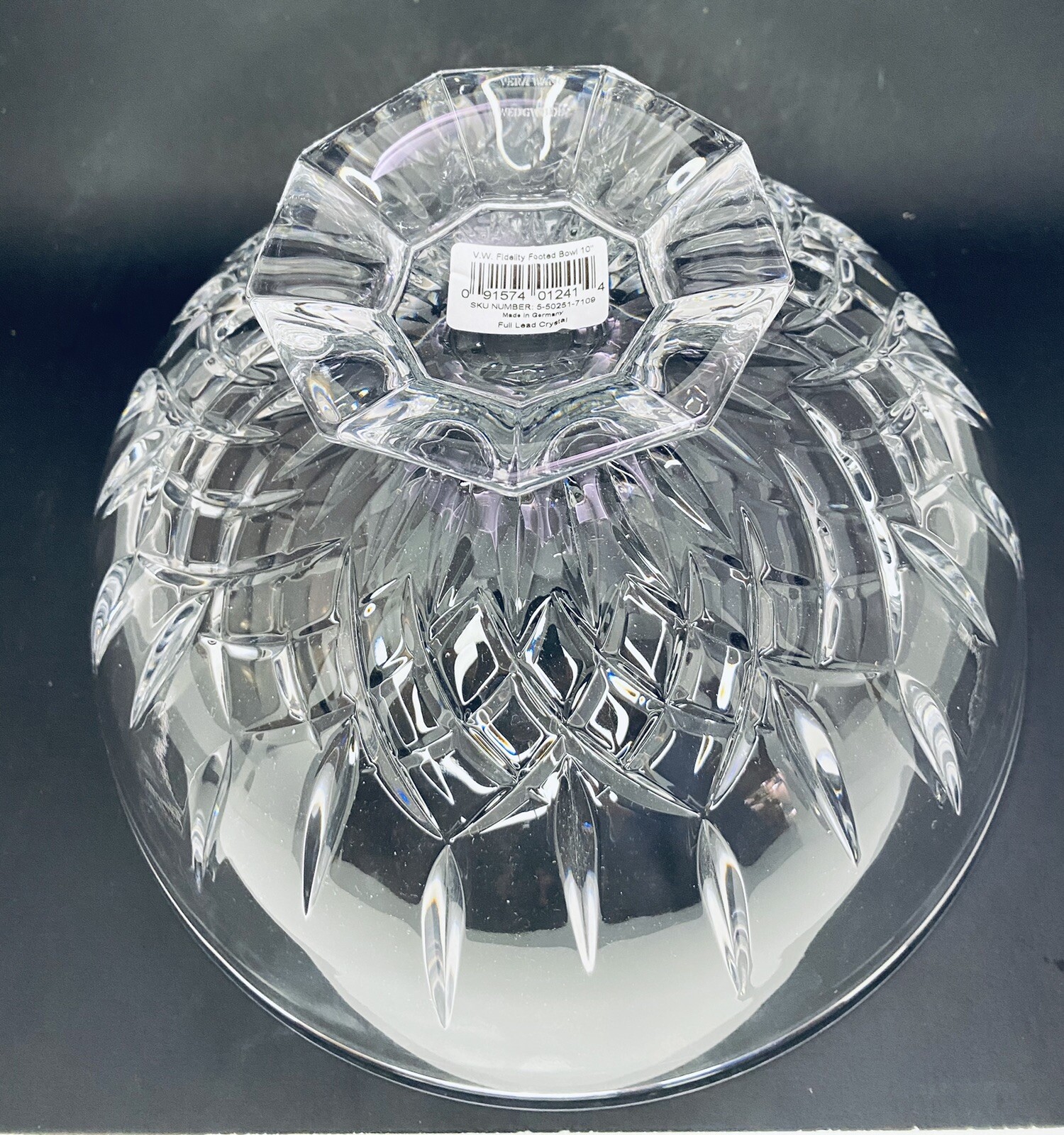 New Vera Wang Fidelity Footed Crystal Bowl Wedgewood Lead Crystal Germany