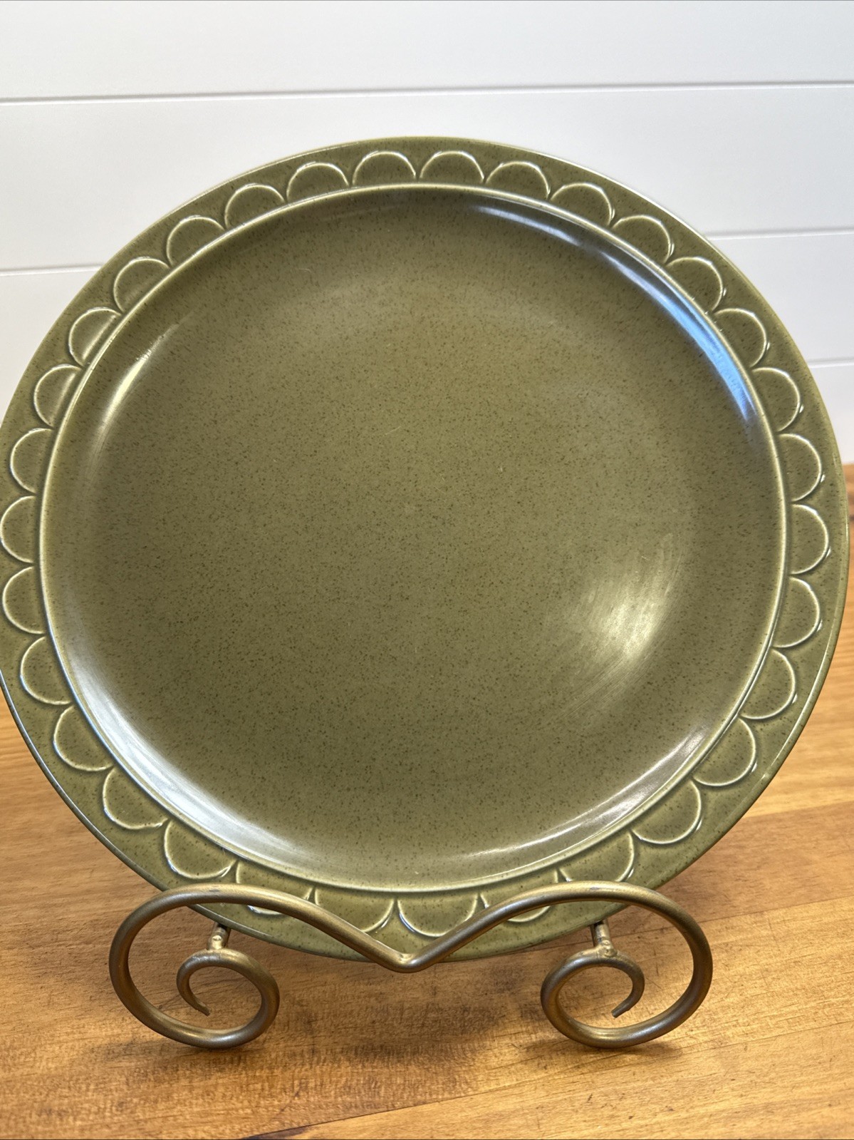 Vintage Homer Laughlin Sheffield Granada Olive Green 12.25” Platter USA