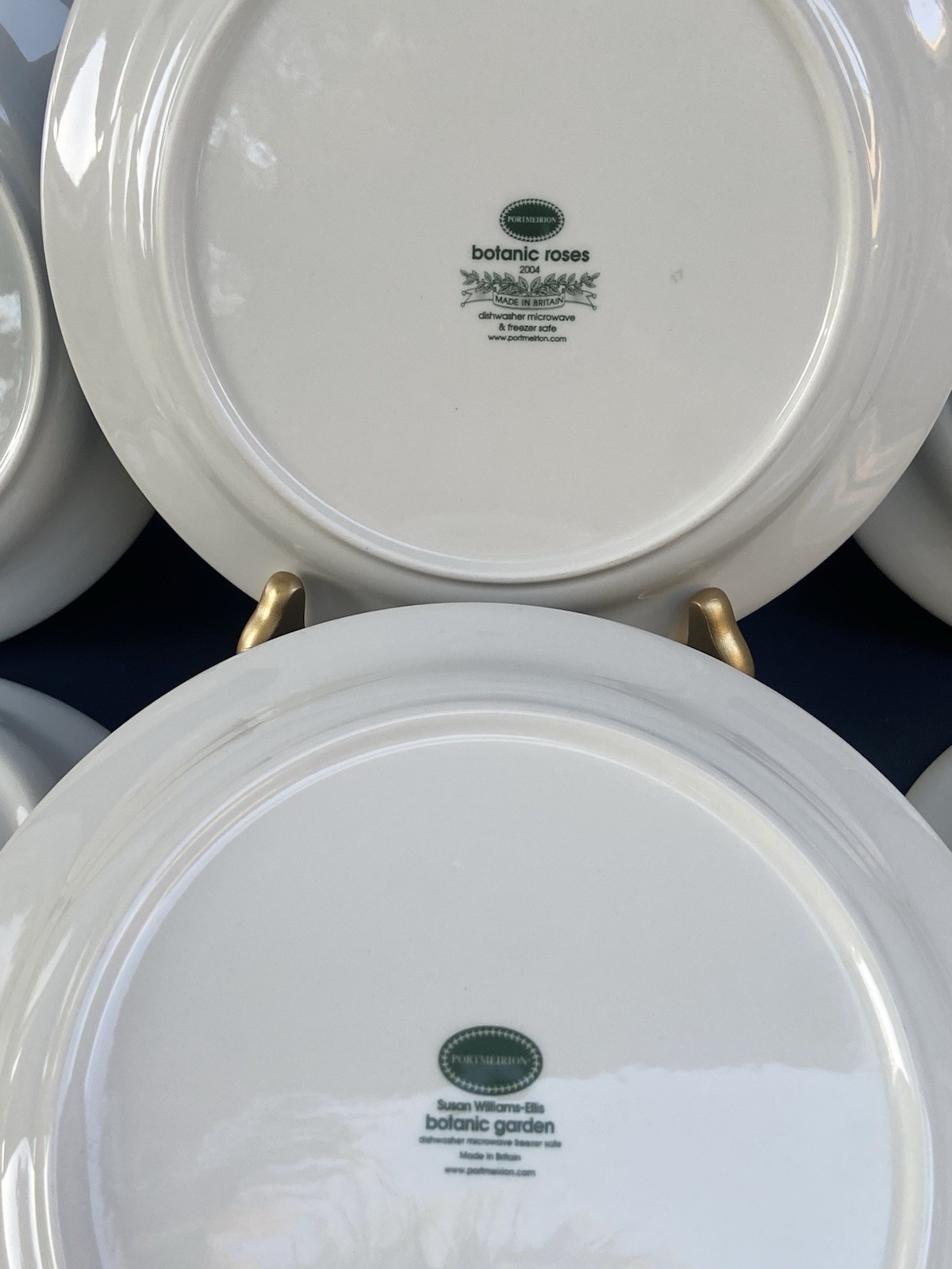 6 Portmeirion Botanic Garden Salad Plates Britain Roses Butterflies 8-1/2”